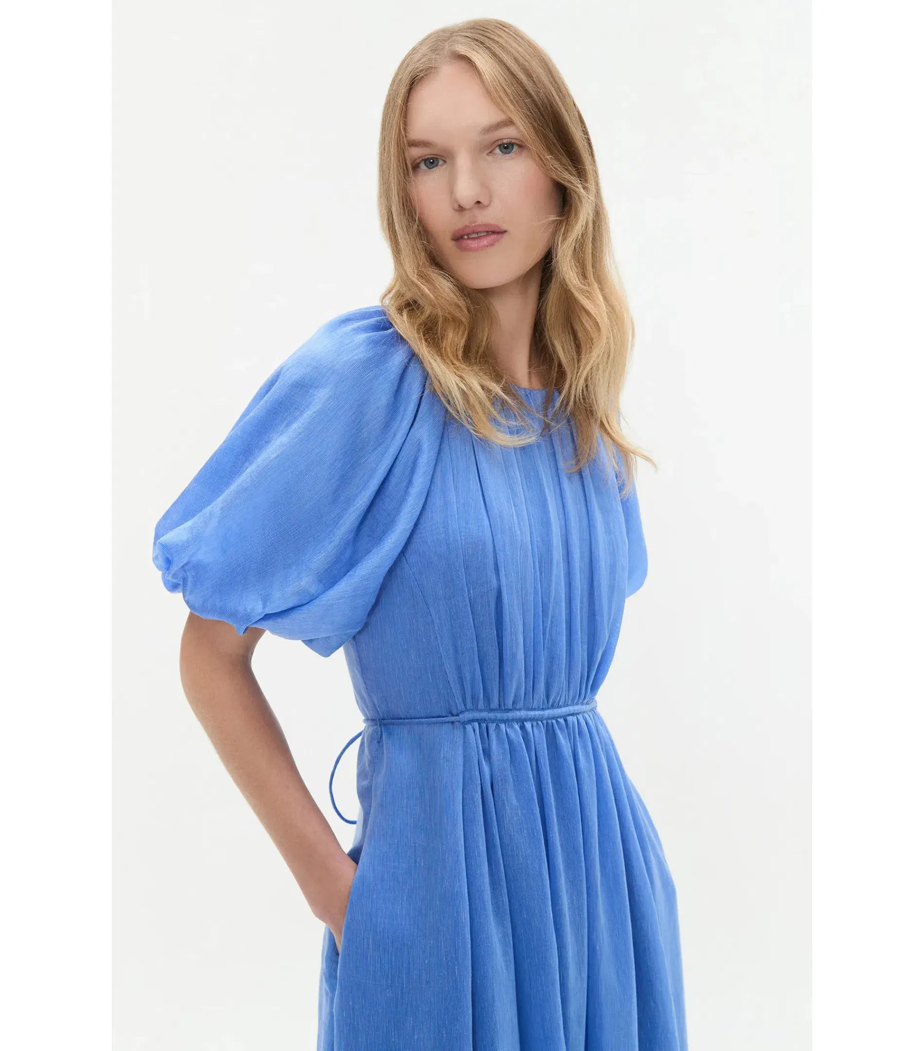 Aje Alma Midi Dress in Mist Blue Size AU 12 - Image 4
