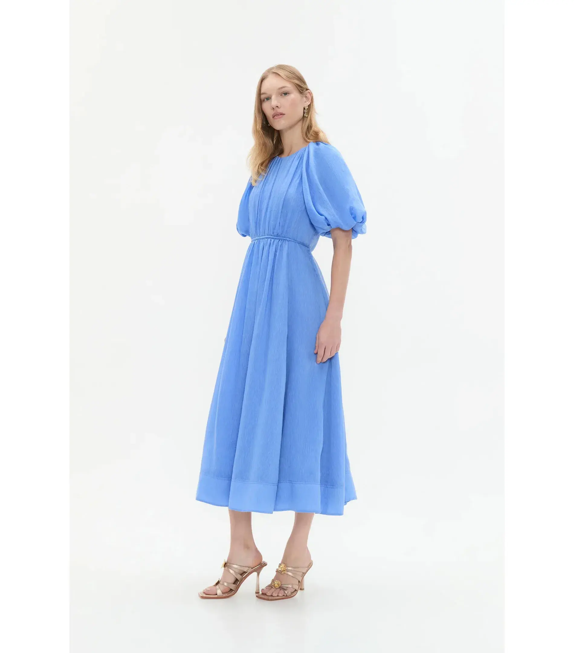 Aje Alma Midi Dress in Mist Blue Size AU 12 - Image 5