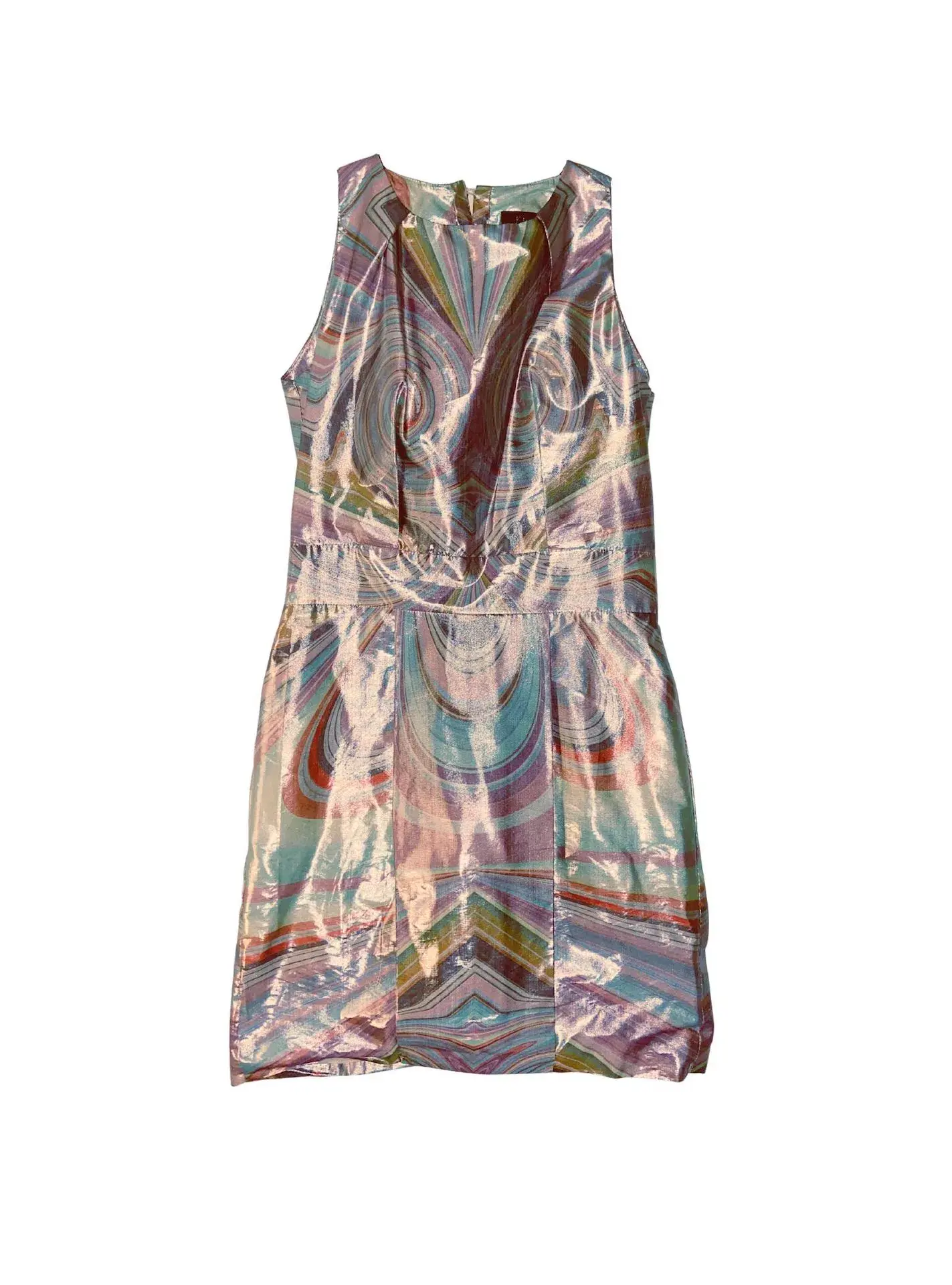 Romance Was Born Lame Mini Dress Rainbow Size 6 - Image 1