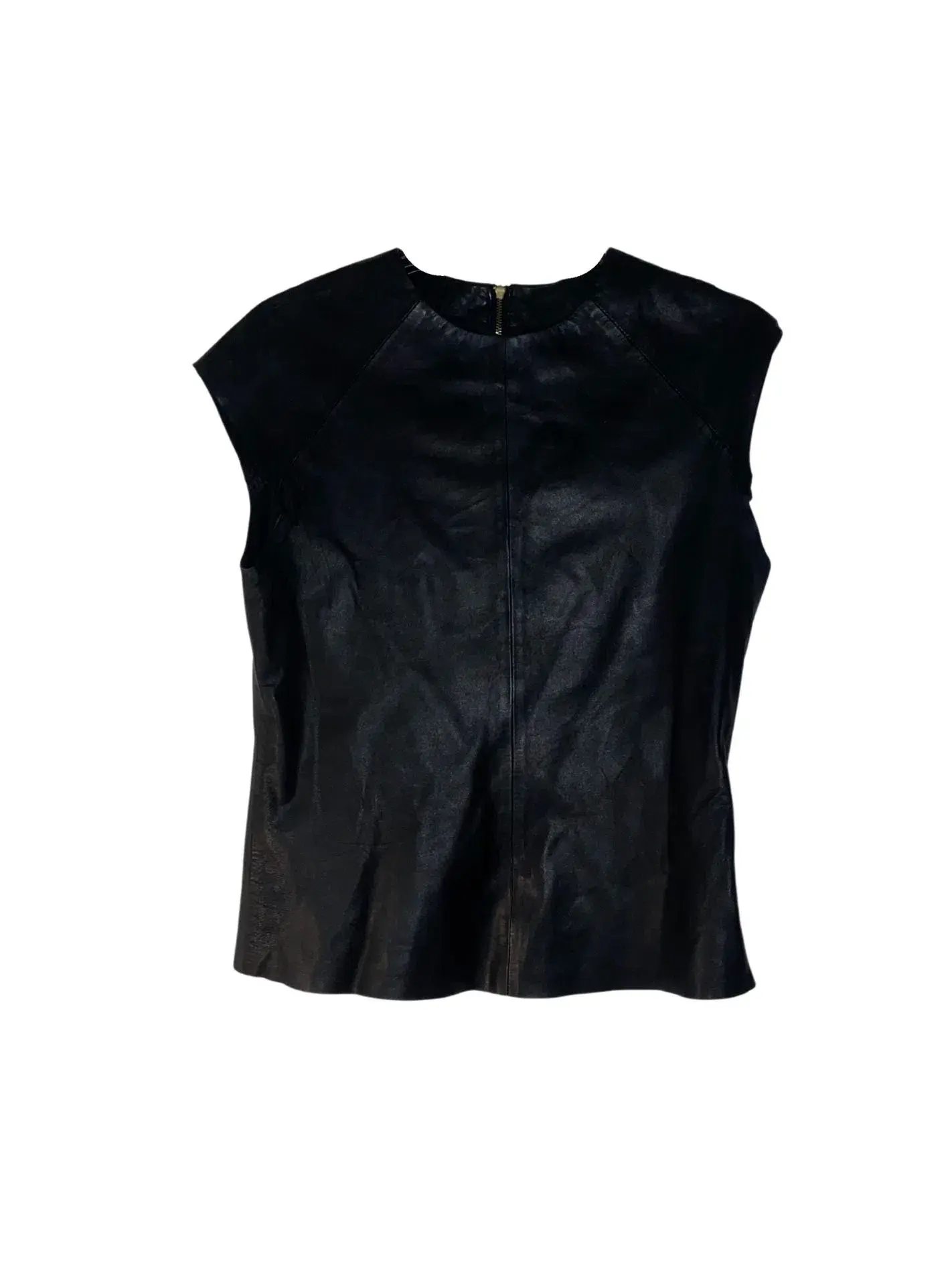 Oroton Leather Shell Top Black Size 6 - Image 1