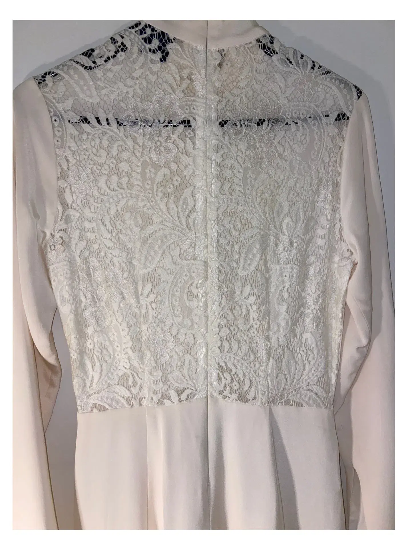 Macgraw Satin and Lace Back Panel Midi Dress in White Size 6 - Image 2