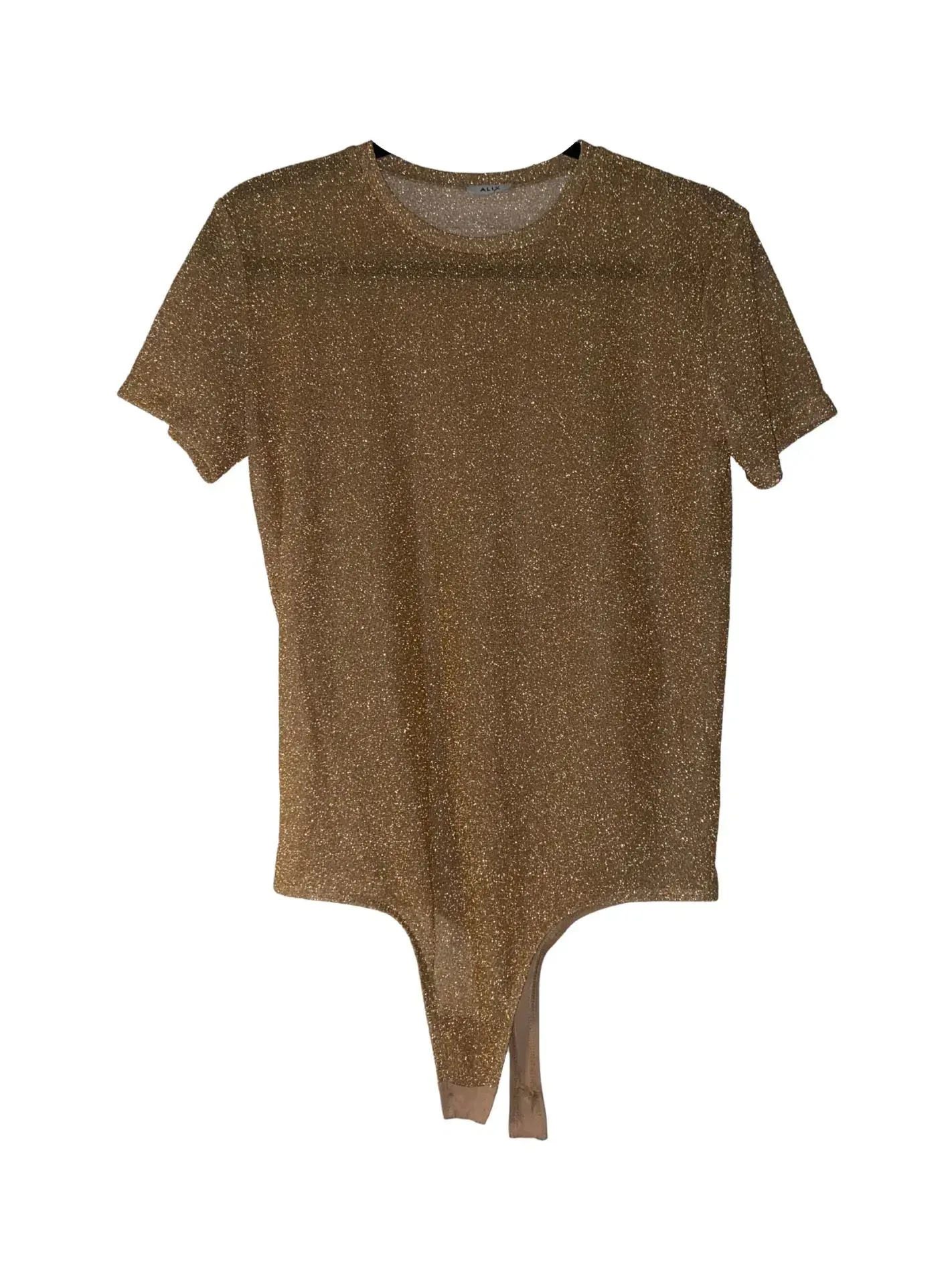 Alix Shortsleeved Bodysuit Gold Lame Size XS / AU 6 - Image 1