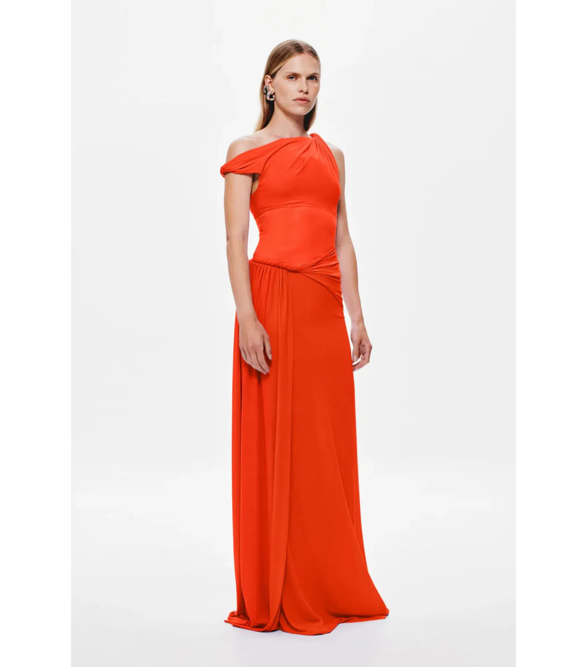 Misha Sisal Mesh Maxi Dress Chilli Red Size 10/M - Image 2