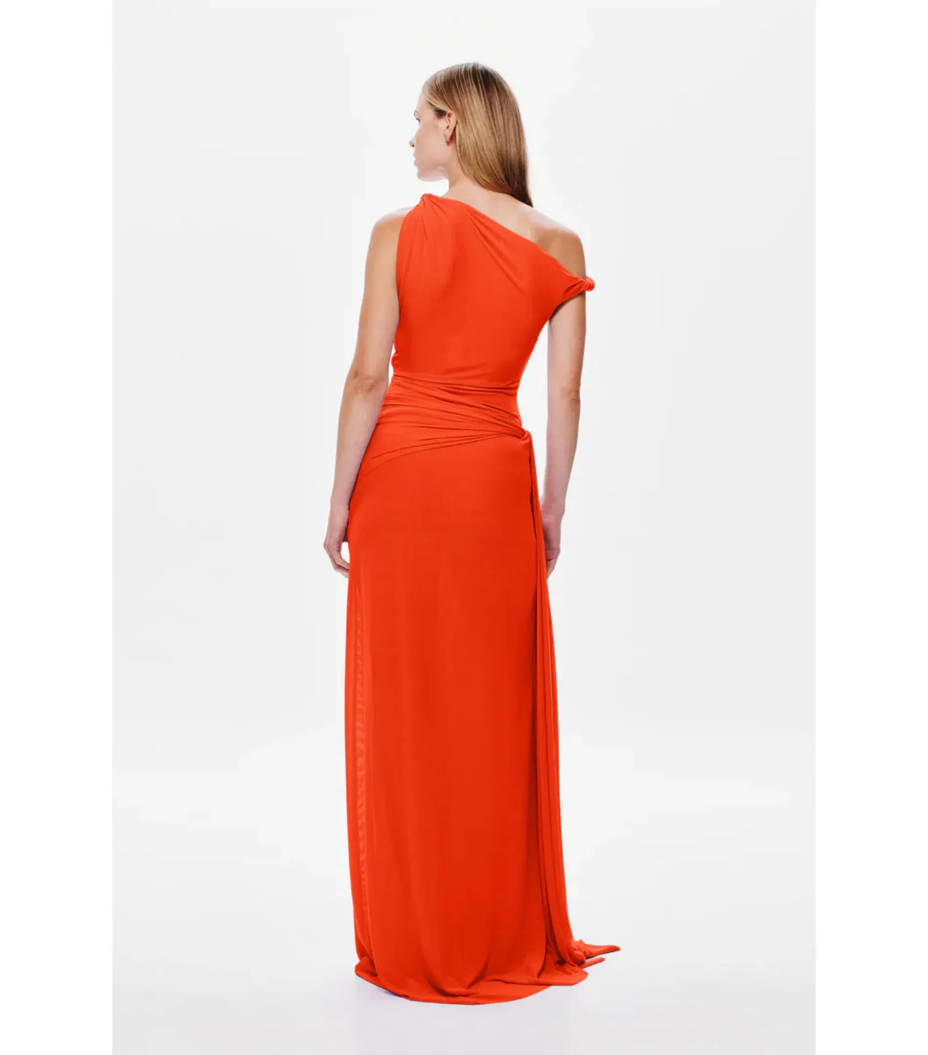 Misha Sisal Mesh Maxi Dress Chilli Red Size 10/M - Image 3