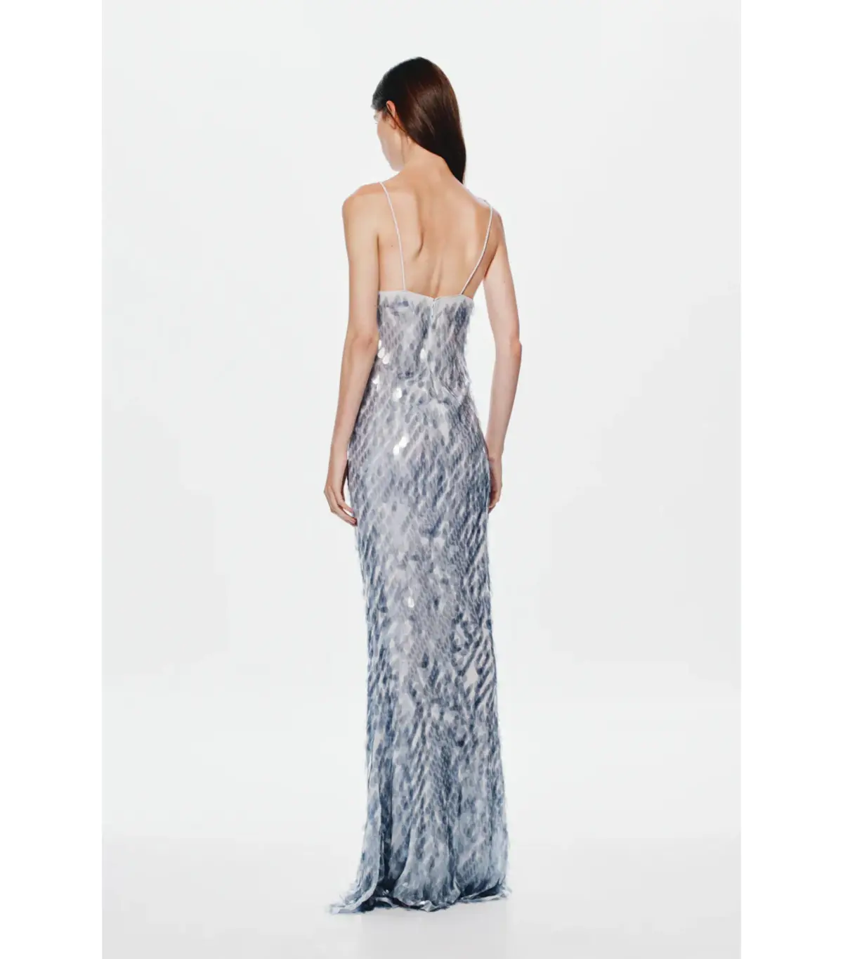 Misha Sapphire Sequin Maxi Dress Grey Size 12/L - Image 5