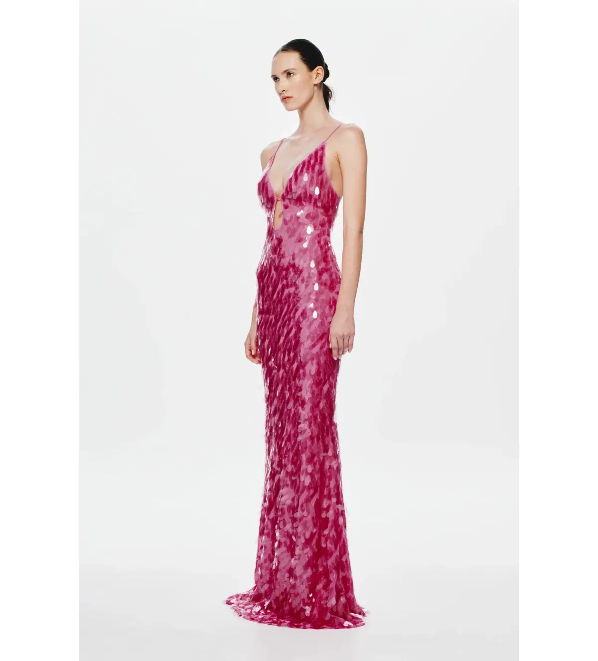 MISHA Sapphire Sequin Maxi Dress Fuchsia Pink Size 8/S - Image 2