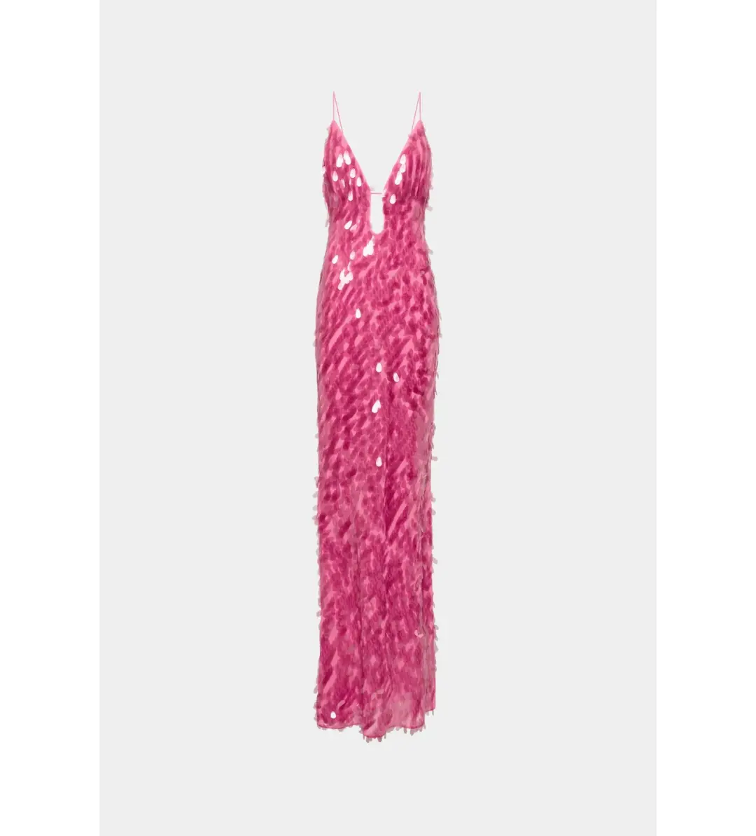 MISHA Sapphire Sequin Maxi Dress Fuchsia Pink Size 8/S for rent on The Volte - main image