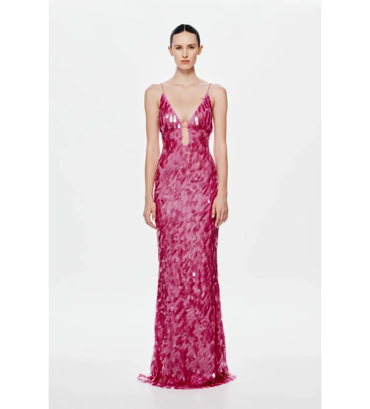MISHA Sapphire Sequin Maxi Dress Fuchsia Pink Size 8/S - Image 1