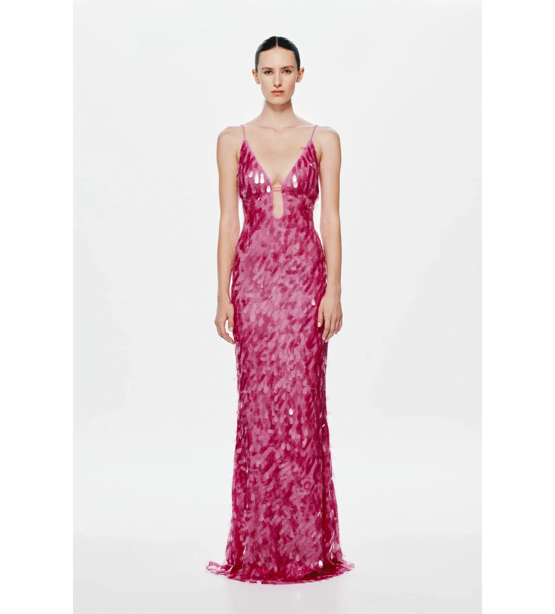 MISHA Sapphire Sequin Maxi Dress Fuchsia Pink Size 8/S - Image 1