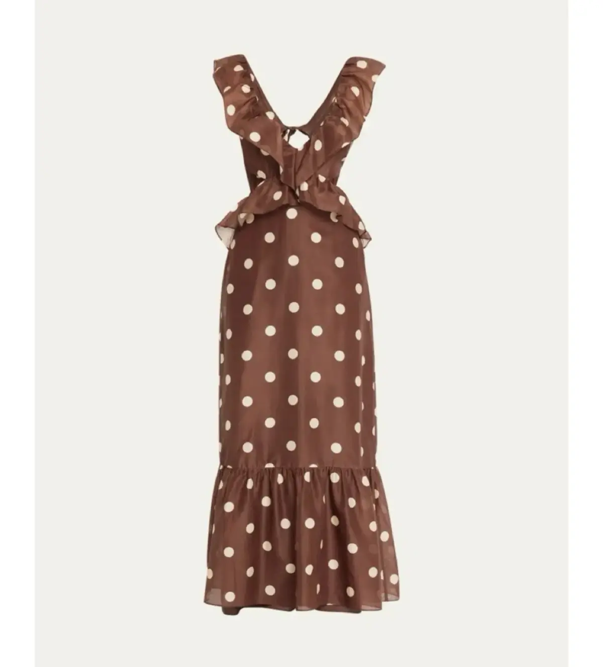 Sir the Label Vivi Frill Maxi Dress Marlon Polka Dot Brown Size 3 AU 12 - Image 6