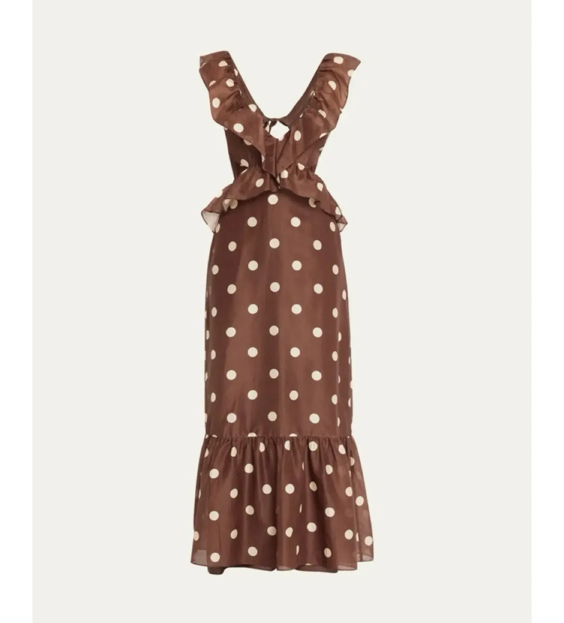 Sir the Label Vivi Frill Maxi Dress Marlon Polka Dot Brown Size 3 AU 12 - Image 6