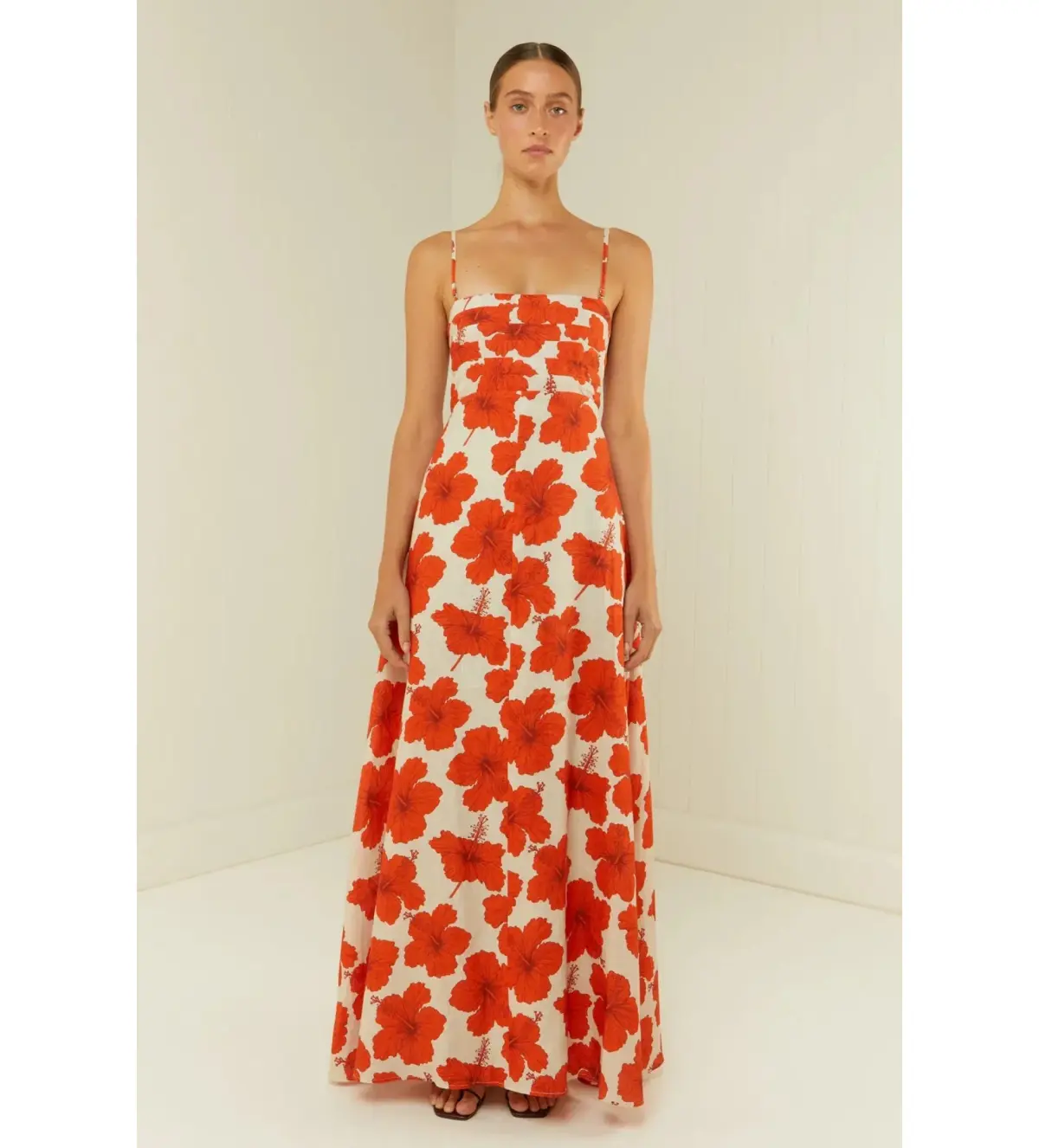 Palm Noosa Primrose Maxi Dress Red Hibiscus Size AU 10 - Image 2