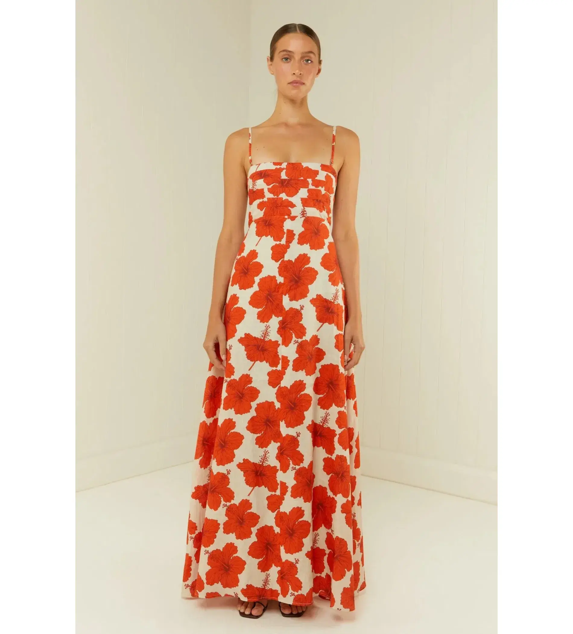 Palm Noosa Primrose Maxi Dress Red Hibiscus Size AU 10 - Image 2