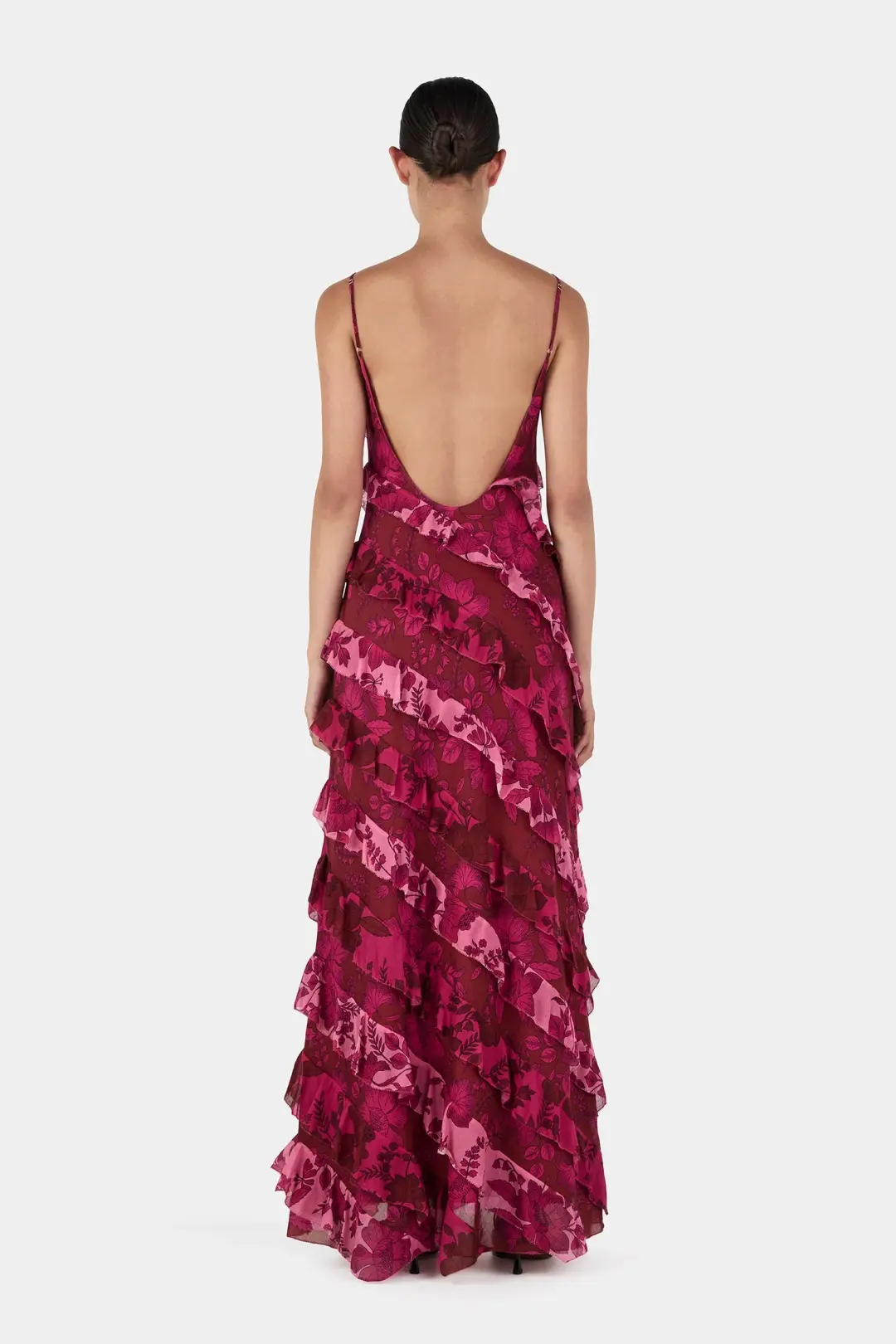 Hansen and Gretel Linnea Maxi Dress Magenta Floral Size AU 12 for rent on The Volte - main image
