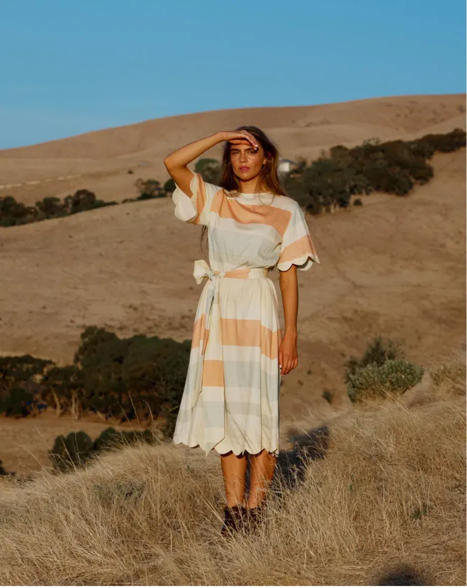 Binny Sampson Road Midi Dress Cream Size AU 12 - Image 1