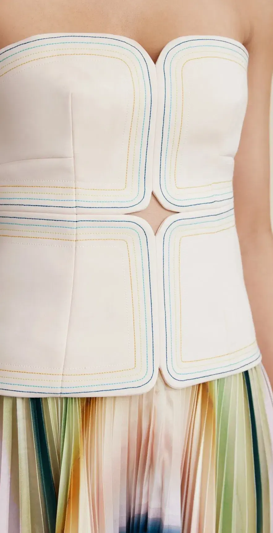 Acler Avonlea Midi Dress in Watercolour Stripe Size 8 - Image 3