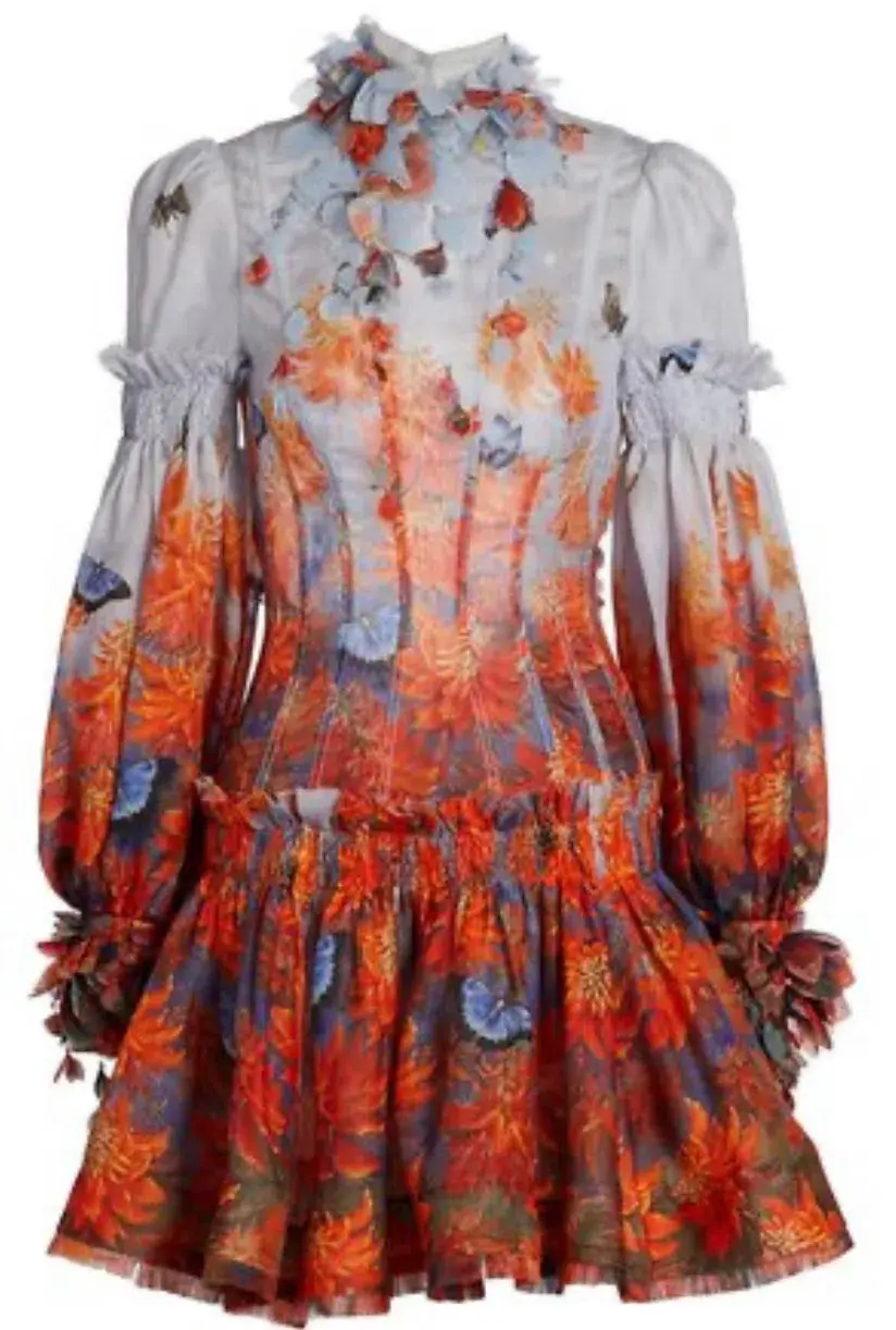 Zimmermann Botanica Wildflower Mini Dress Multi Size 2 /AU 12  - Image 4