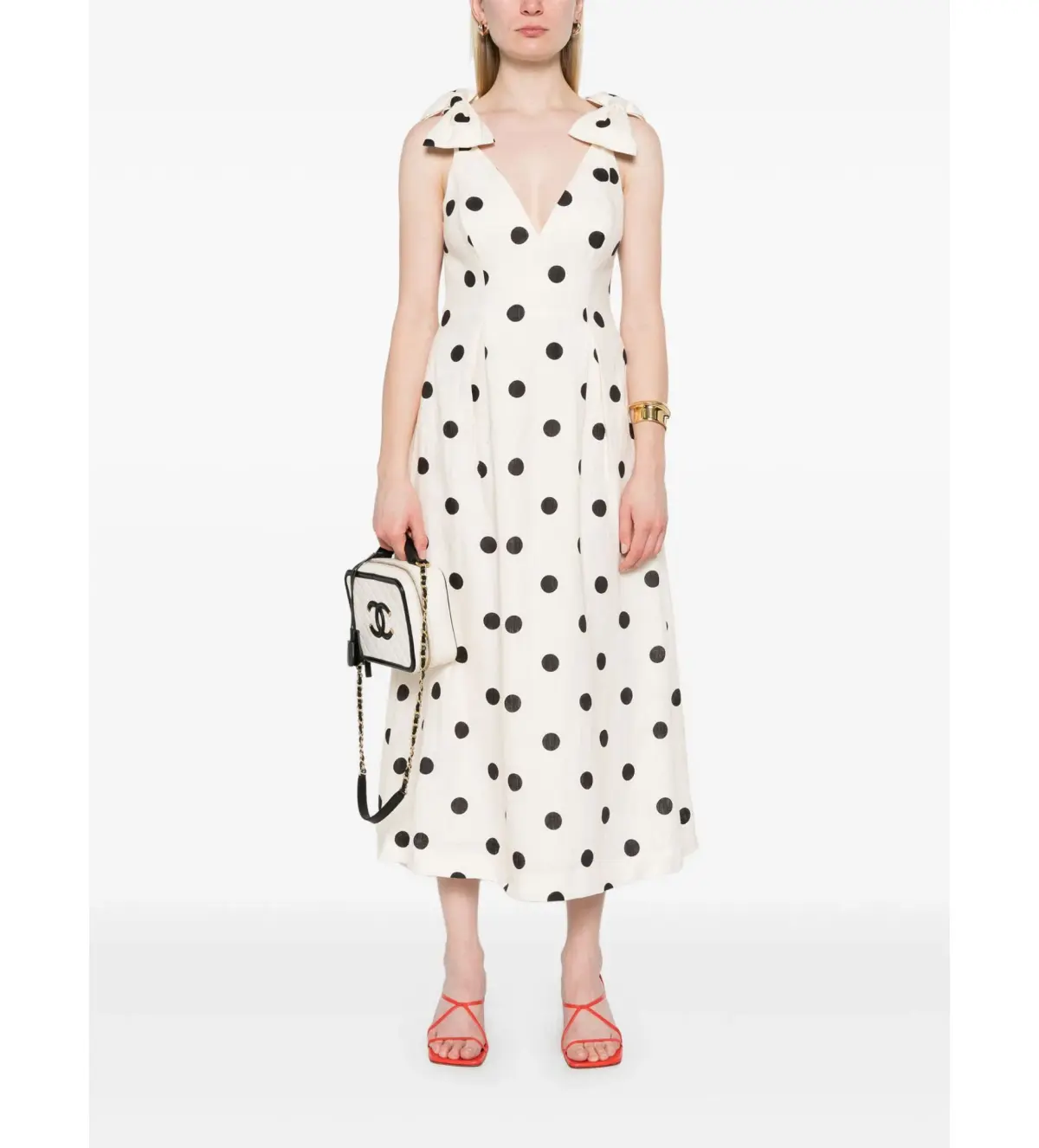 Zimmermann Crush V Neck Midi Dress Print Size 1/Au 10  - Image 1