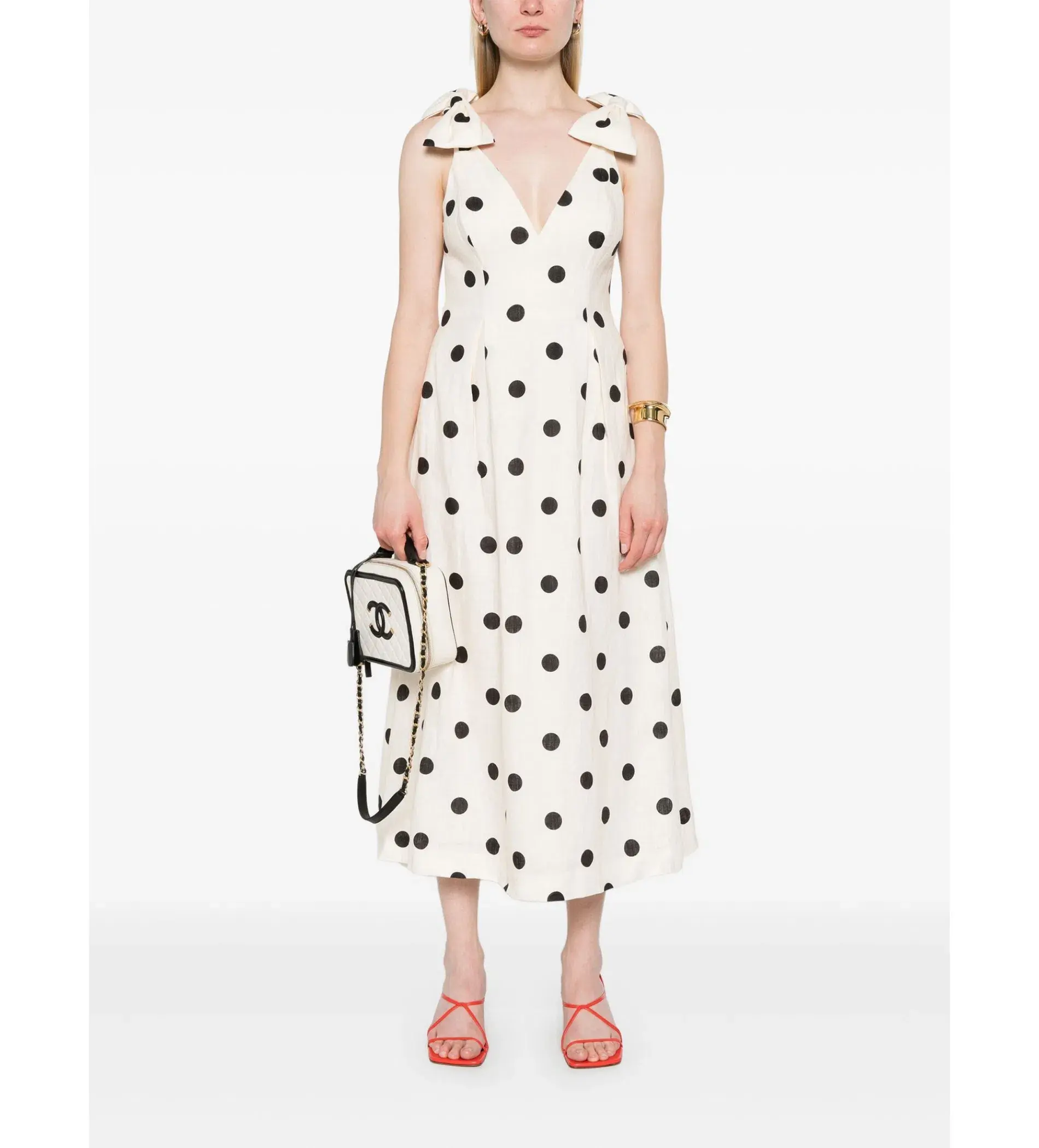 Zimmermann Crush V Neck Midi Dress Print Size 1/Au 10  - Image 1