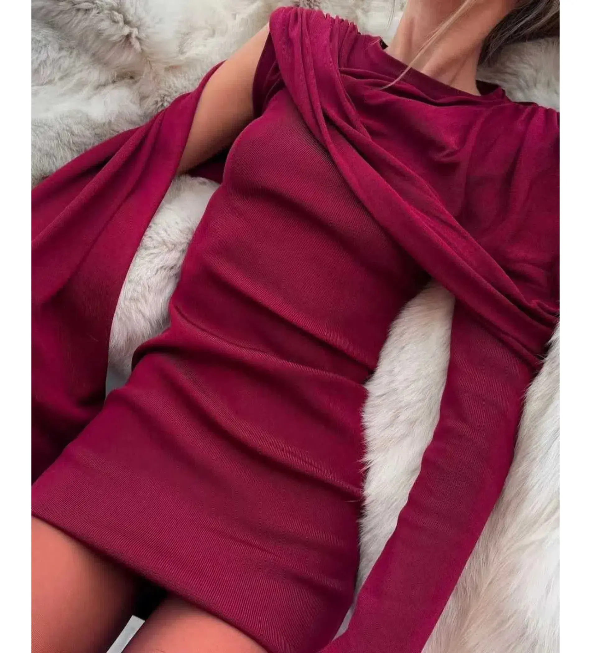 Arakii Knit Mini Dress Red Size XS AU 6 - Image 5