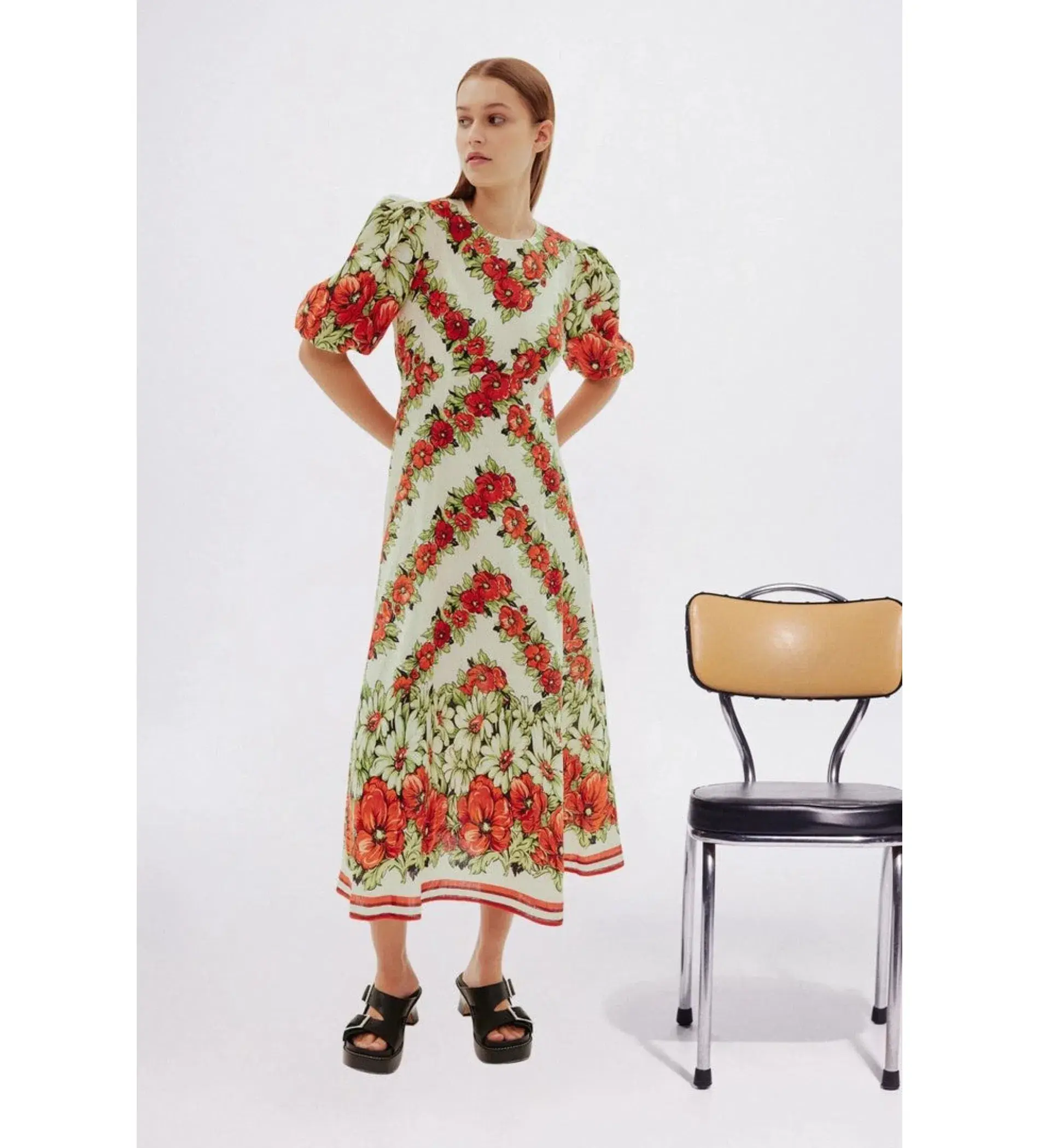 Alemais Amelie Midi Dress Floral Size AU 8 - Image 1