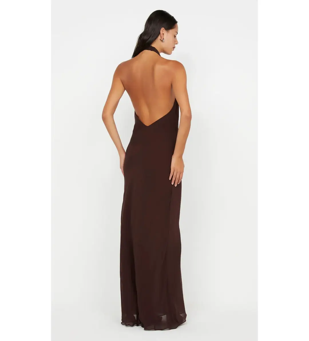 Bec & Bridge Soneva Wrap Maxi Dress Dark Chocolate Size AU 8 for rent on The Volte - main image