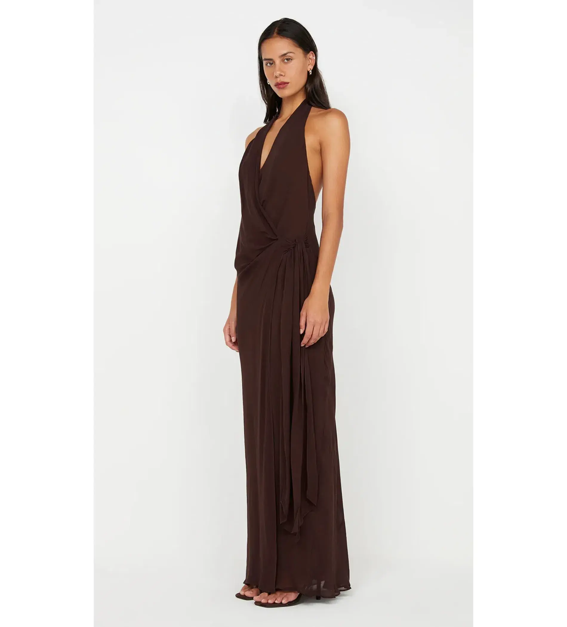Bec & Bridge Soneva Wrap Maxi Dress Dark Chocolate Size AU 8 - Image 2