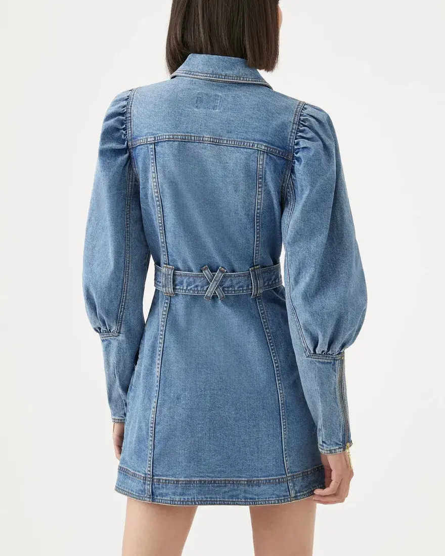 Aje Dione Long Sleeved Denim Mini Dress Blue Size 6 - Image 3