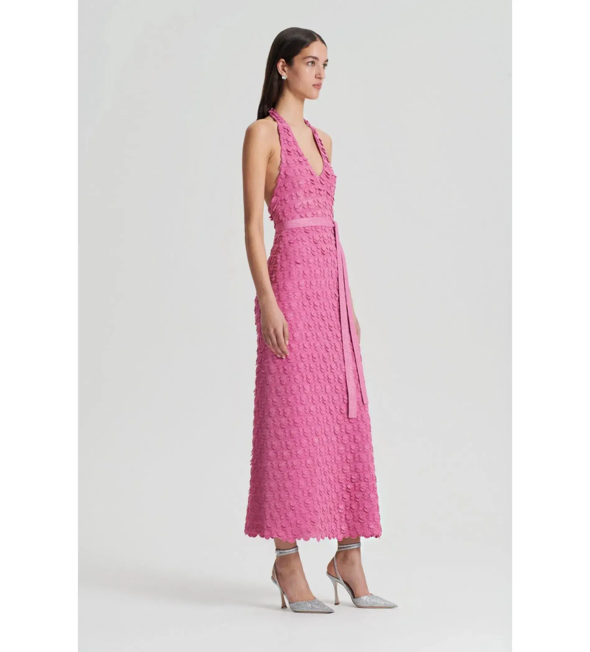 Scanlan Theodore Sparkle Halter Dress in Pink Size XS / AU 6 - Image 2