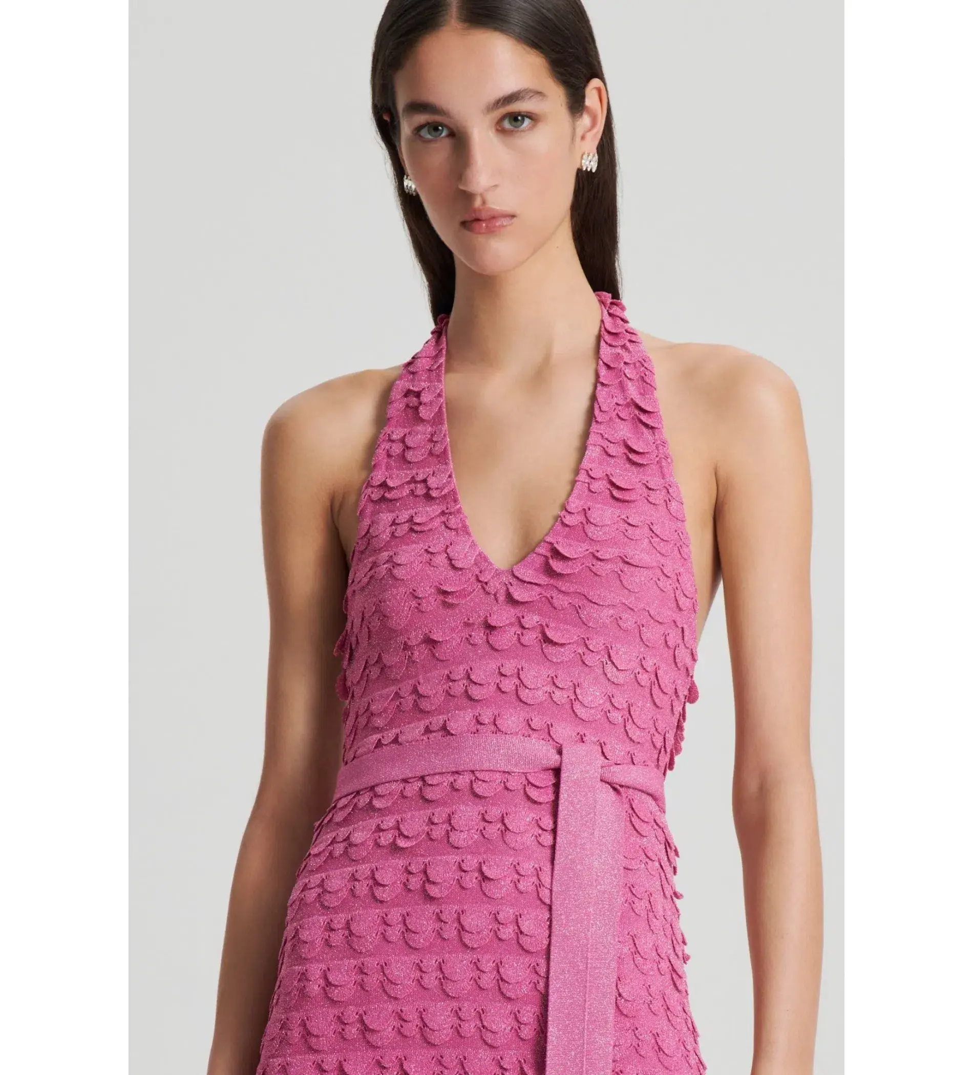 Scanlan Theodore Sparkle Halter Dress in Pink Size XS / AU 6 - Image 4