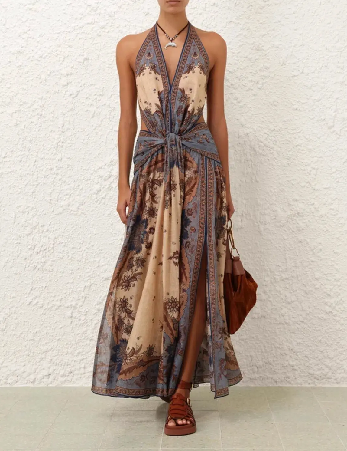 Zimmermann Ascension Plunge Halter Maxi Dress Size 0 / AU 8 - Image 1