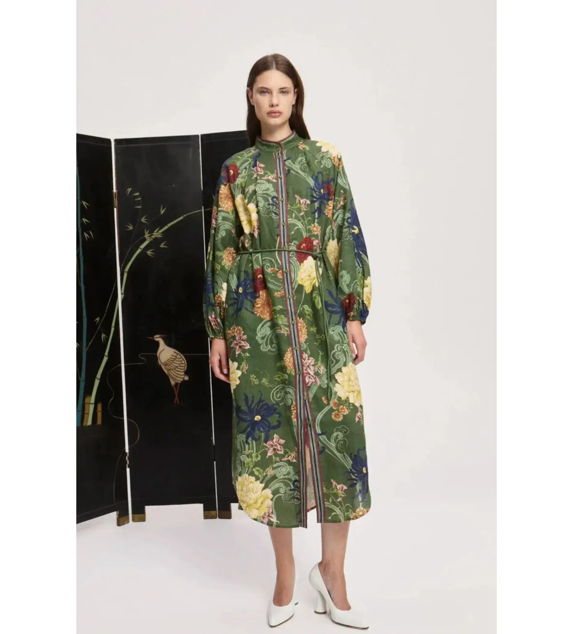 Alemais Avery Shirt Midi Dress Multi Print Size 14 - Image 1