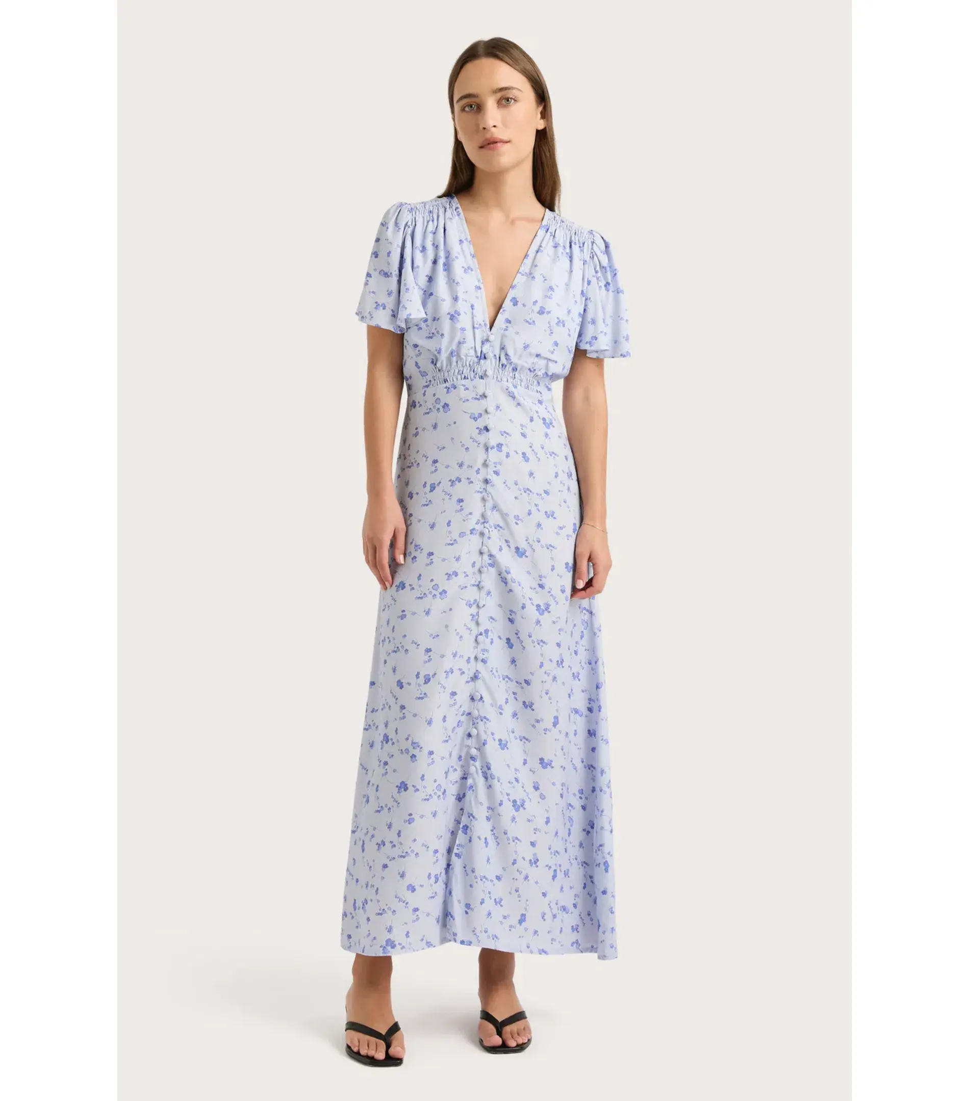 Faithfull the Brand Tae Midi Dress Blossom Blue Size XL / AU 14 - Image 1