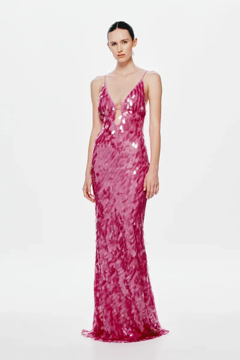 Misha Sapphire Sequin Dress Fuchsia Pink Size 8/S - Image 1