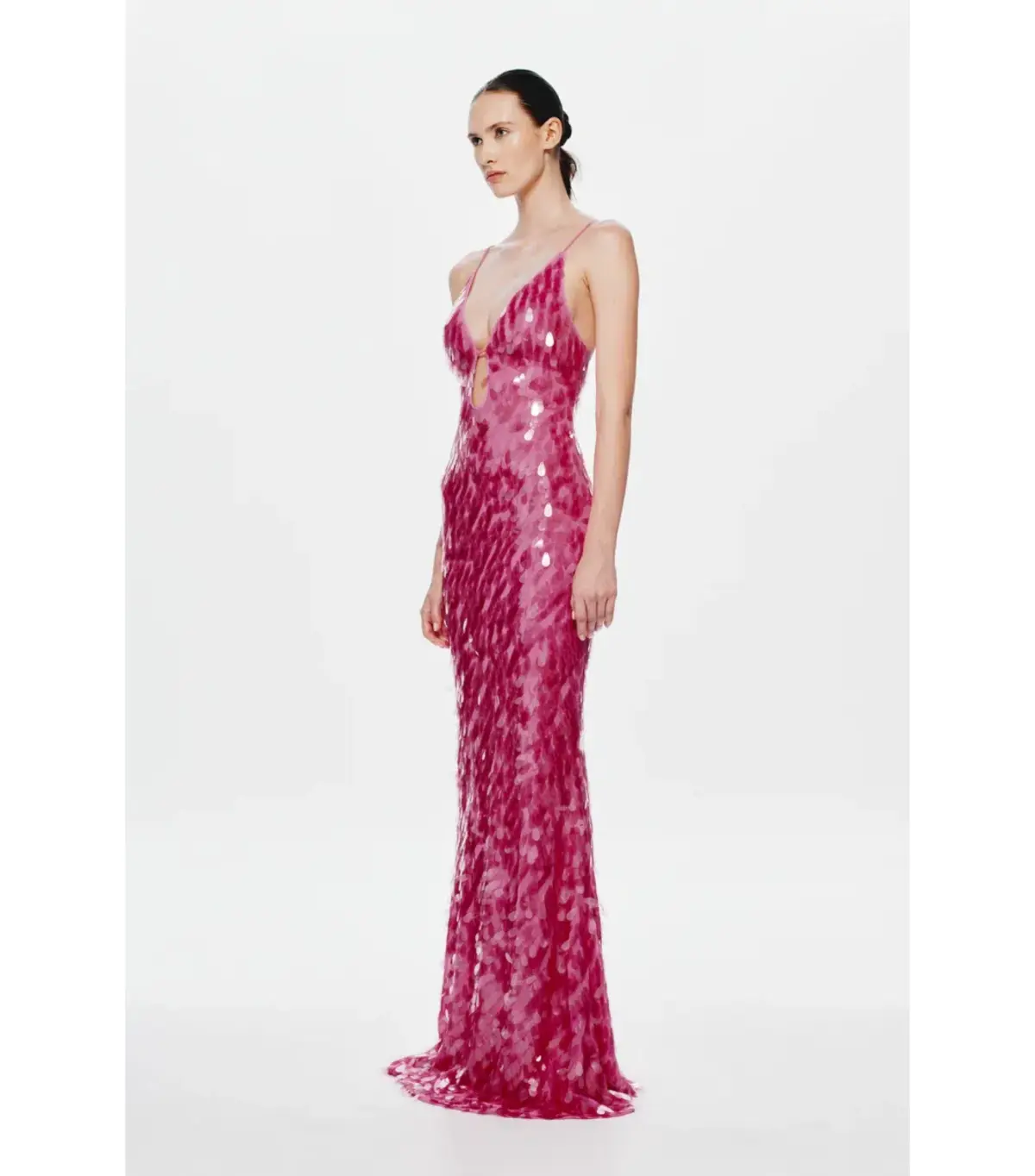 Misha Sapphire Sequin Maxi Dress Fuchsia Pink Size S / AU 8 - Image 2