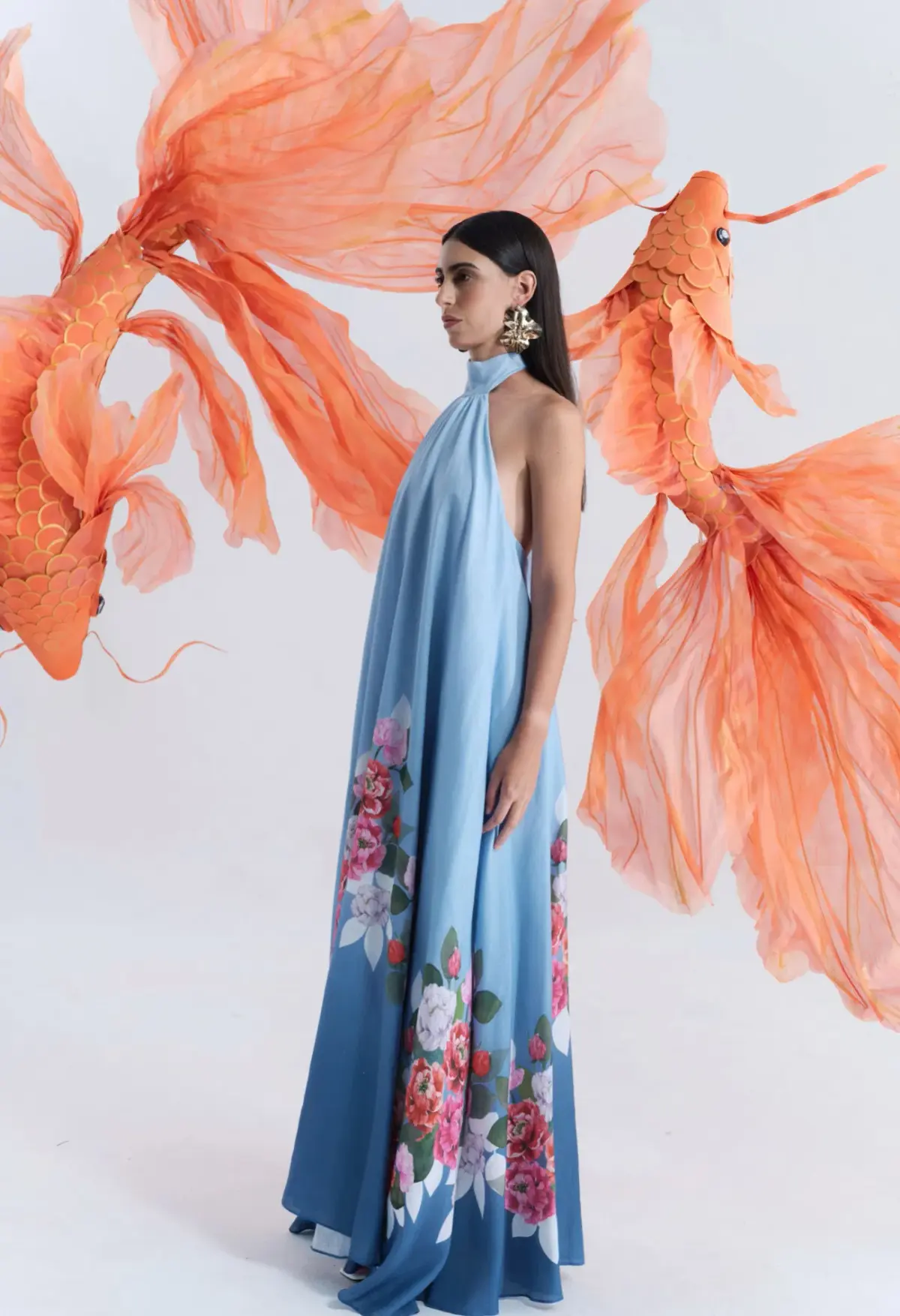 Justin Tong Misty Glen A-Line Dress in Print Size AU8 - Image 3