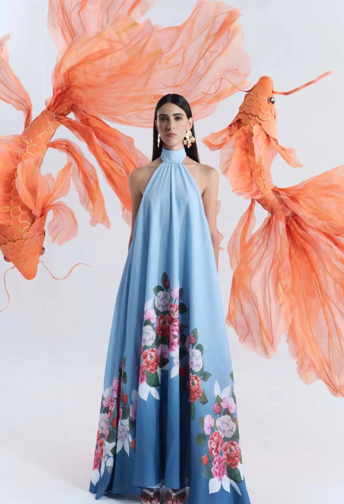 Justin Tong Misty Glen A-Line Dress in Print Size AU8 - Image 1
