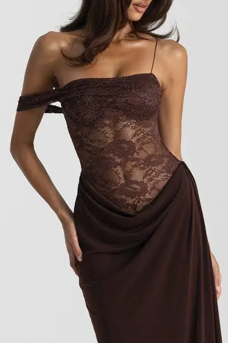 Natalie Rolt Sloane Maxi Dress in Brown Size 0/ AU 6 - Image 5