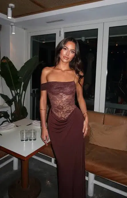 Natalie Rolt Sloane Maxi Dress in Brown Size 0/ AU 6 - Image 3