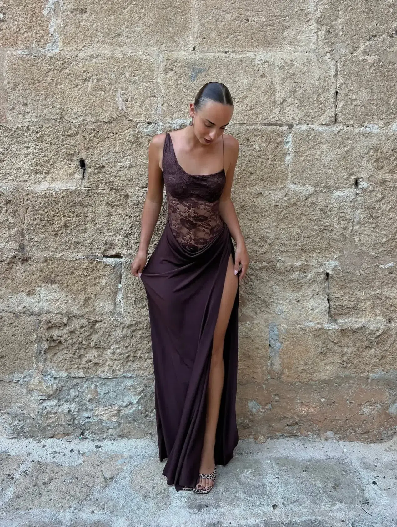 Natalie Rolt Sloane Maxi Dress in Brown Size 0/ AU 6 - Image 2