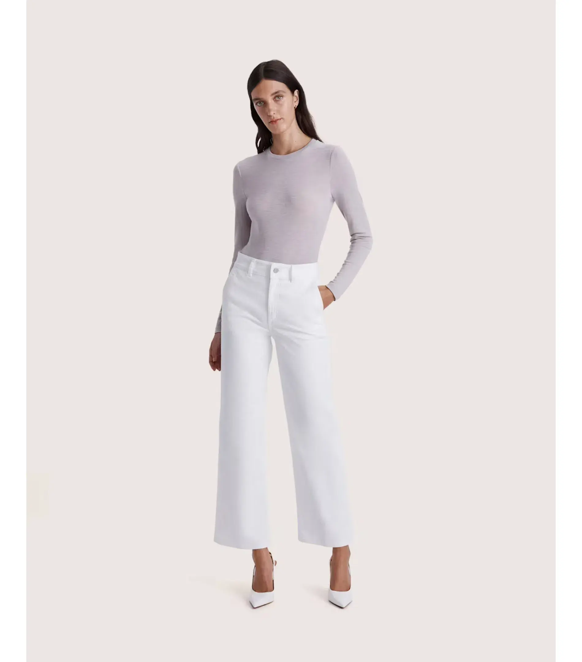 Saba Ava Wide Leg Midi Jean White Size AU 16 - Image 1
