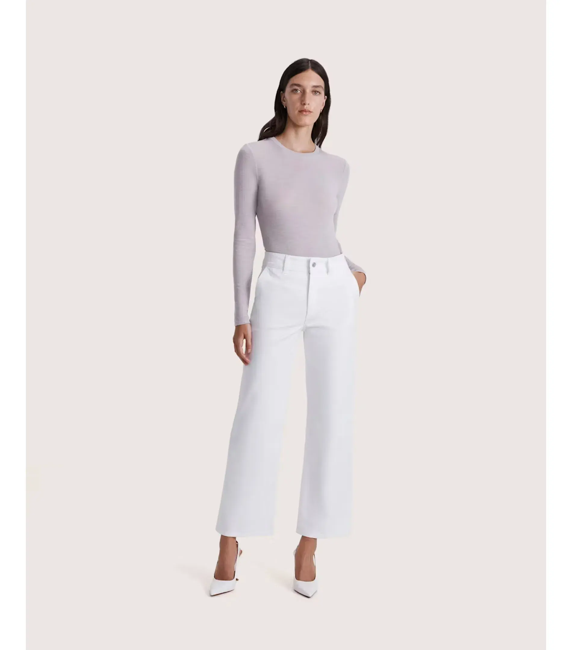 Saba Ava Wide Leg Midi Jean White Size AU 16 - Image 4