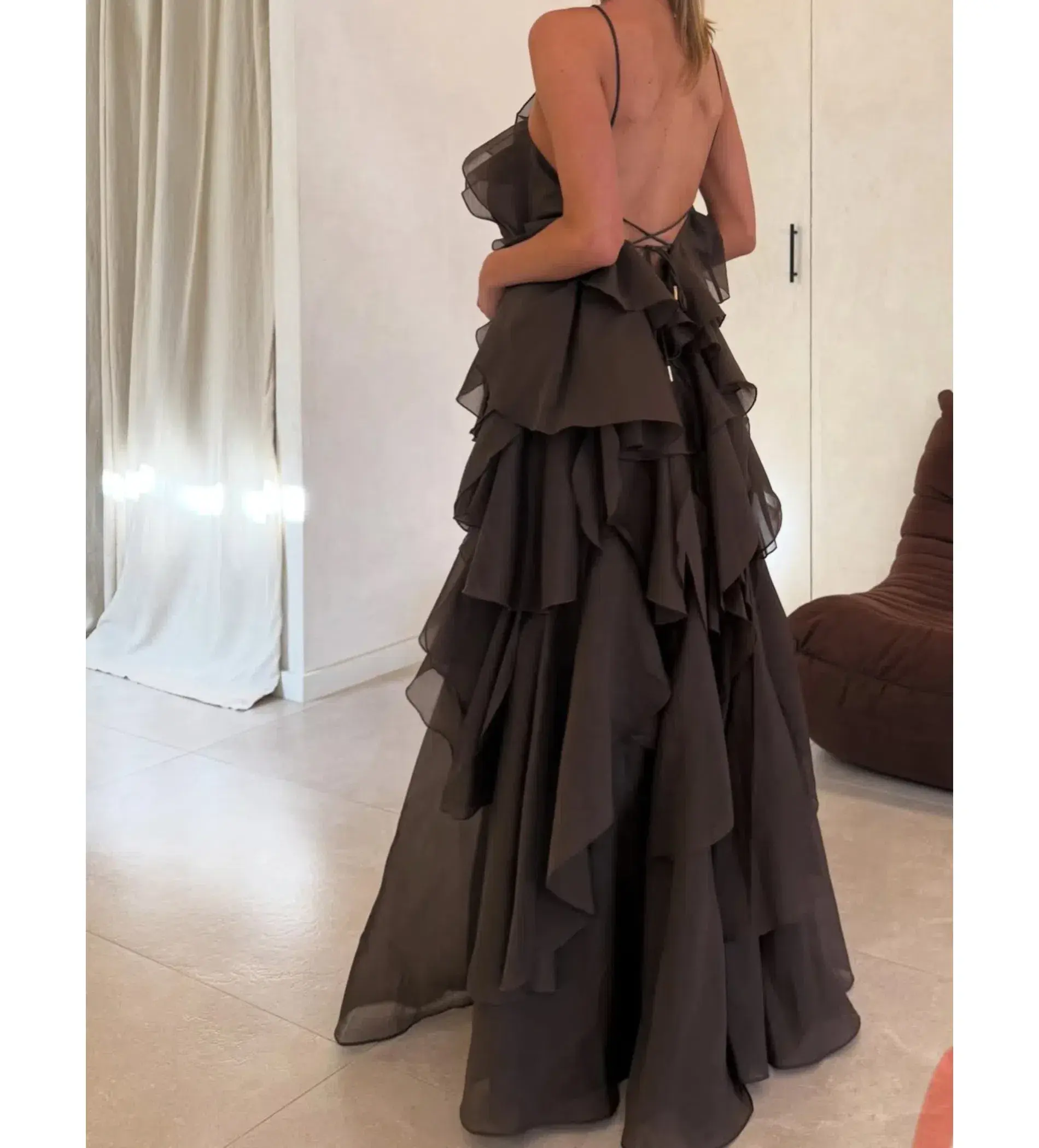Aje Pandorea Layered Maxi Dress Carob Size 14 - Image 7