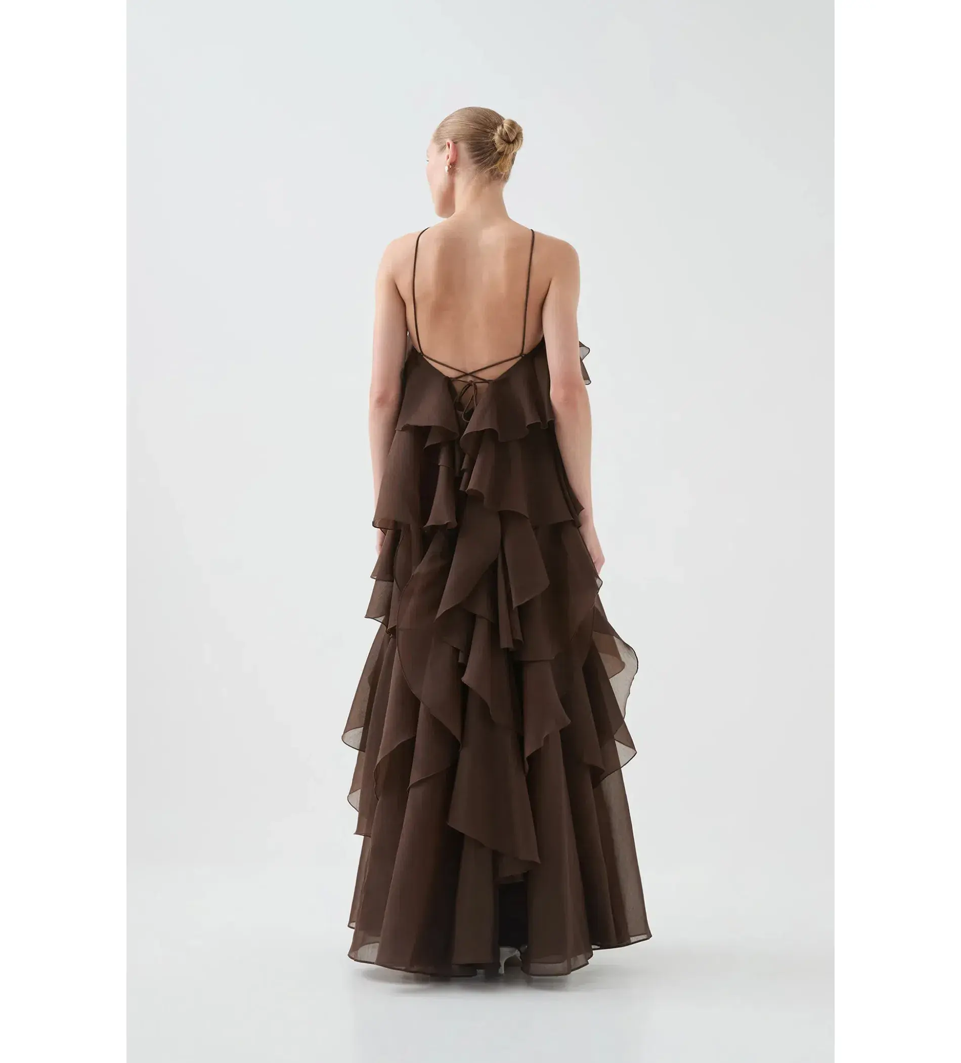 Aje Pandorea Layered Maxi Dress Carob Size 14 - Image 8