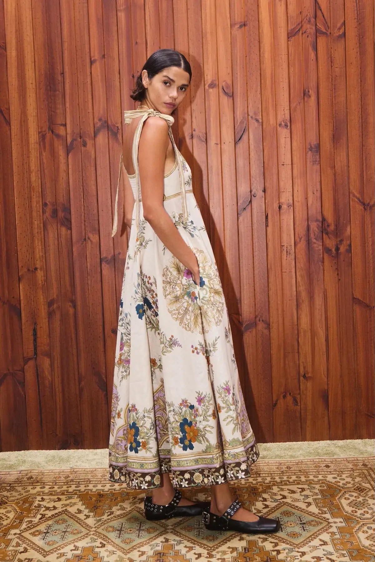 Alemais Antoinette Ballet Midi Sundress in Floral Cream Size AU 10 - Image 1