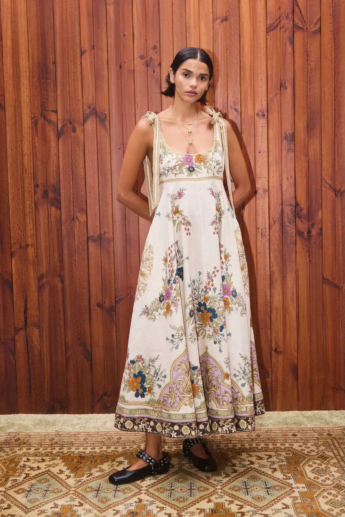 Alemais Antoinette Ballet Midi Sundress in Floral Cream Size AU 10 - Image 3