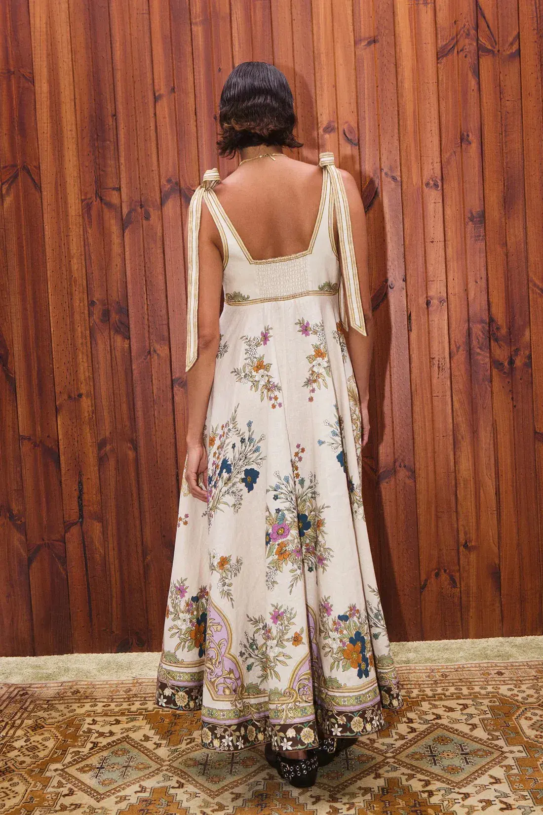 Alemais Antoinette Ballet Midi Sundress in Floral Cream Size AU 10 - Image 4