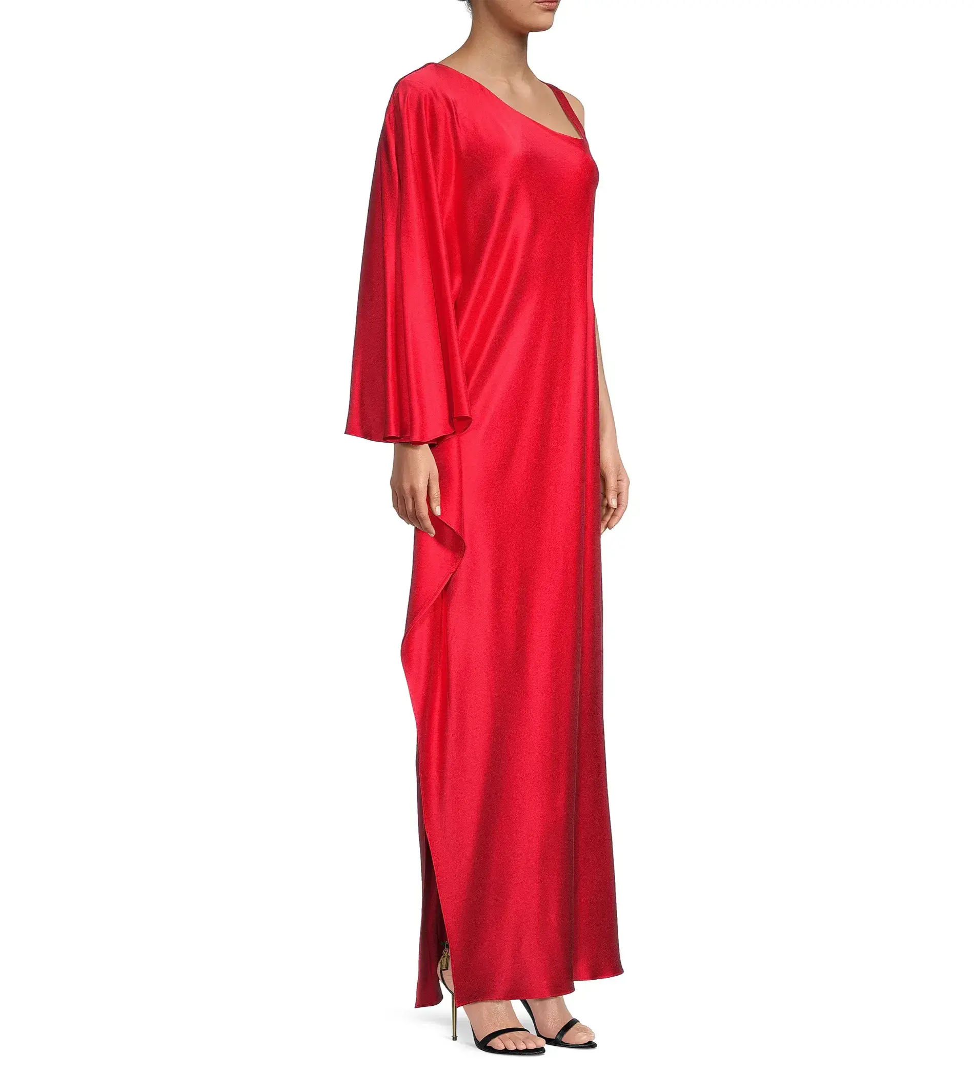 Ginger and Smart Grace One Shoulder Silk Maxi Dress in Red Size AU 16 - Image 2