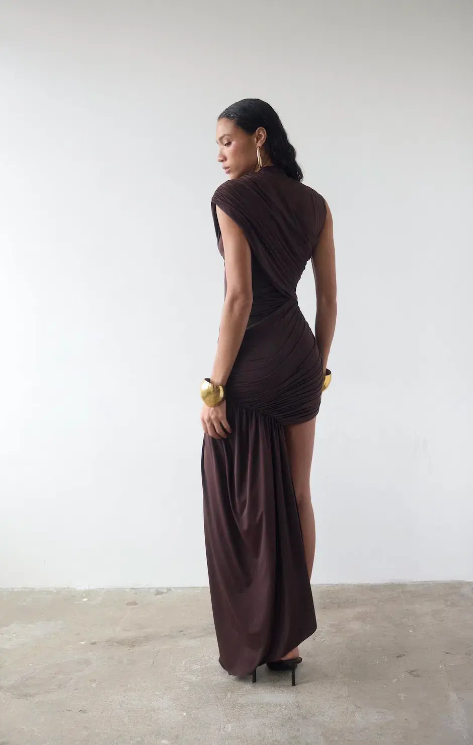 De La Vali Ravenna Mini Dress in Chocolate Brown Size 8 - Image 4