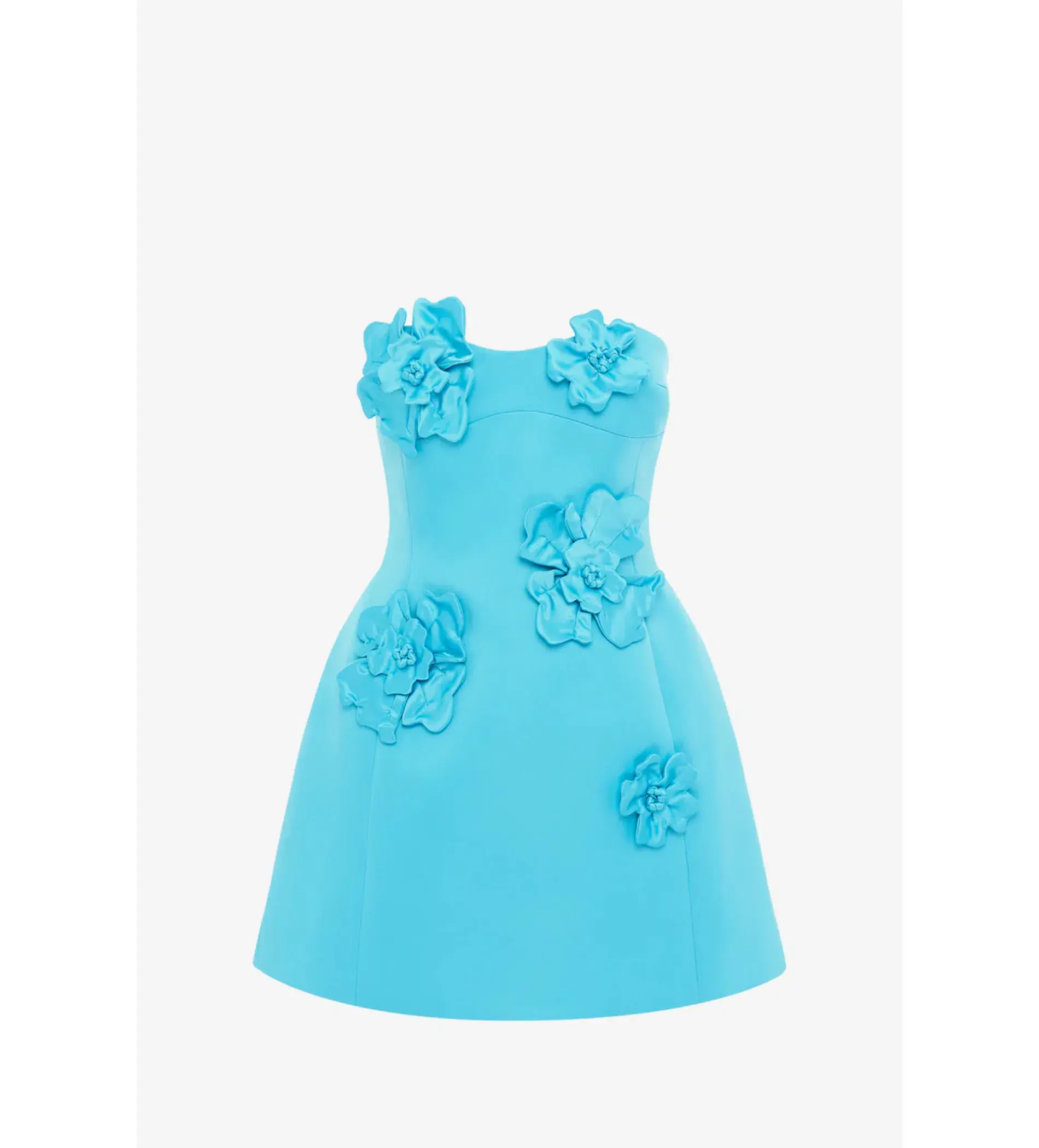 Leo Lin Petal Bustier Mini Dress Aqua Size 12 - Image 1